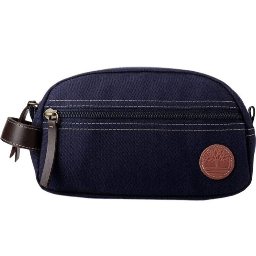 Timberland‎ Mens Travel Dopp Kit Navy Blue Bag Toiletry Cosmetic Canvas Case NWT